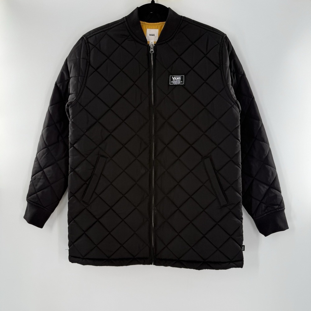 Vans Boom Boom Classic Long Bomber Jacket Black Womens Size XSmall